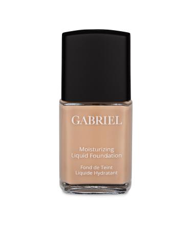 Gabriel Cosmetics Moisturizing Liquid Foundation (Natural Beige - Light to Medium/Neutral Undertones) Natural Paraben Free Vegan Gluten-free Cruelty-free Non GMO Infused with Vitamins A & E Full coverage 1 fl oz.