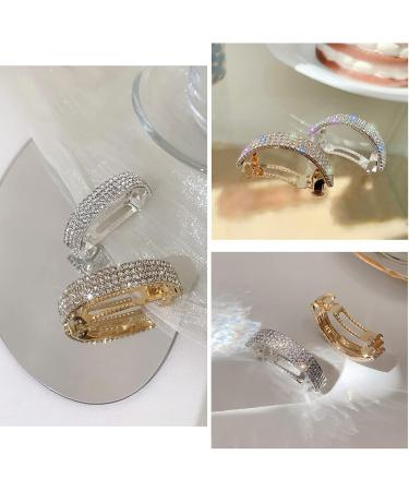 Crystal Hair Clips Barrettes Slides Grips for women Diamante Sparkly Hair Accessories Crystal Hairpins Everyday Wear Prom Party Ponytail Holder Women Girl Birthday Gift (Silver+Gold) - Buy Online on SooperMarket.com