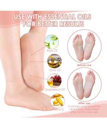 Fluhaw Silicone Moisturizer Socks - 2 Pairs for Soft Smooth Feet | Aloe Slide-Resistant Gel Socks for Dry Cracked Skin & Calluses | Ultimate Foot Care - Buy Online on SooperMarket.com
