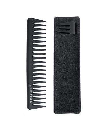 Trende Essentials Wide Tooth Comb 1 Pc - Detangler And Heat Resistant With Proper Ventilation-Especially Designed For Wet Curly Hair With Comfort Tactile Grip black