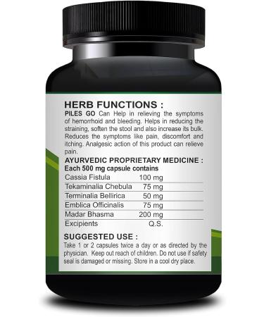 Riffway PilesGo Capsules - Hemorrhoid Support for Improved Blood Circulation - 30 Capsules - Buy Online on SooperMarket.com