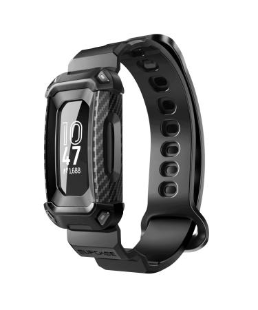 SUPCASE Unicorn Beetle Pro Series Design for Fitbit Inspire 2, Replacement Bands with Built-in Rugged Protective Case (Black)