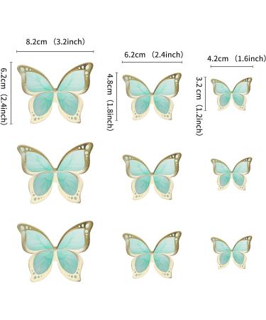 Blumomon 30-Piece 3D Butterfly Cake Topper Decorations - Green & Gold Border Mixed Sizes for Weddings Baby Showers & Birthdays - Perfect Cupcake Picks - Buy Online on SooperMarket.com