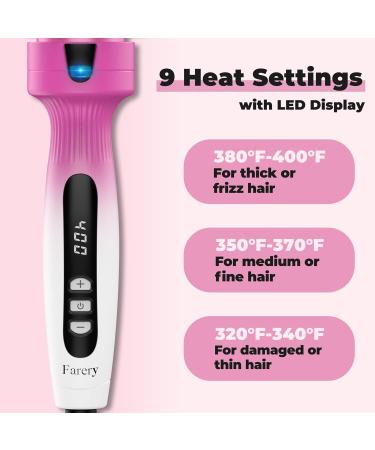 1.5-Inch Thermal Brush - Ionic Heated Round Brush for Quick Blowouts Volumizing & Curls | Dual MCH Heating Digital Display 9 Temperatures Dual Voltage - Buy Online on SooperMarket.com