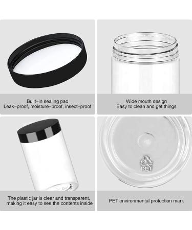 6oz 42PCS Clear Plastic Jars with Black Lids - Leak Proof Containers for Cosmetics, Slime, Lotions, and Scrubs - Buy Online on SooperMarket.com