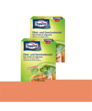 Toppits fruit and vegetable bags 7x3 liters Keeps fresh up to 3x longer (pack of 2)
