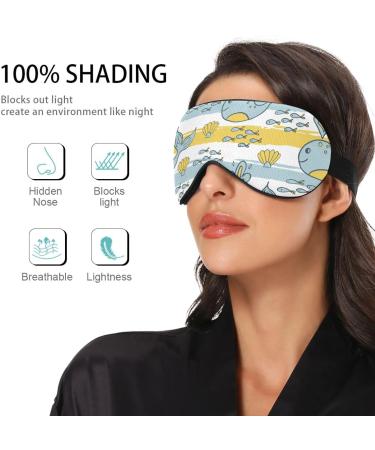 Haskirky Light Blocking Breathable Eye Mask for Adults - Ideal for Travel, Yoga, Meditation, and Deep Sleep - Adjustable and Comfortable - Dolphin Fish Cora Design - Buy Online on SooperMarket.com