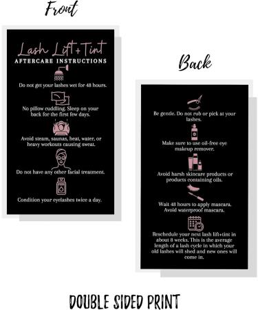 Lash Lift + Tint Aftercare Instruction Cards | 50 Pack | Boutique Marketing LLC | Eyelash Aftercare Kit - Buy Online on SooperMarket.com