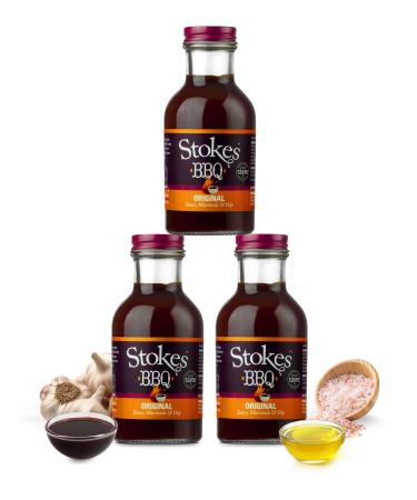 Stokes Original BBQ Sauce 3PK Rich & Smoky Barbecue Sauce Perfect As A Sauce Or Dip Award Winning Original Barbecue Sauce Marinade Thick & Sweet BBQ Sauce Made With Honey 315g Glass Bottle