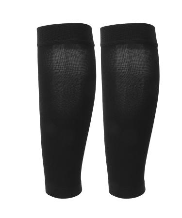 Black calf compression cuffs S to XXL soft elastic leg shape socks to run and baseball and hiking traveling for men and women who form the leg and muscles (XXL)