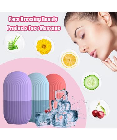 Ice Roller for Face and Eyes Gua Sha Massage Face Roller Ice Mould Reusable Facial Beauty Ice Roller Skin Care Tools for Brighten Skin Eye Puffiness Treatment (Purple) - Buy Online on SooperMarket.com