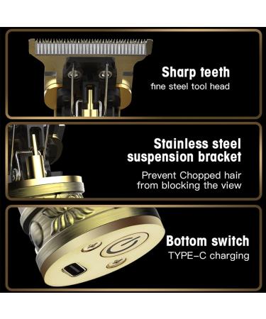 Men's Retro Oil Hair Hair Salon Carved Electric Home USB Charging Hair Scissors Hair for Men Cordless - Buy Online on SooperMarket.com