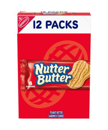 Nutter Butter Peanut Butter Sandwich Cookies, 12 Snack Packs (4 Cookies Per Pack)