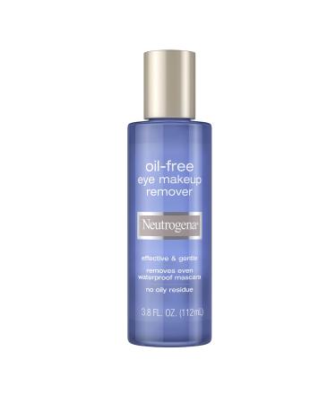 Neutrogena Oil-Free Liquid Eye Makeup Remover, Residue-Free, Non-Greasy, Gentle & Skin-Soothing Makeup Remover Solution with Aloe & Cucumber Extract for Waterproof Mascara, 3.8 fl. oz Liquid Remover 3.8oz 3.8 Fl Oz (Pack o