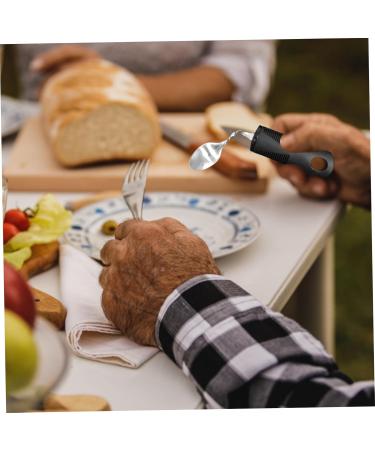 Spoon Adaptive Cutlery 3 Pieces Stainless Steel Mirror Polished Bendable Flexible Portable Curved Cutlery Cutlery with Plastic Non-Slip Handles for People with Disabilities - Buy Online on SooperMarket.com