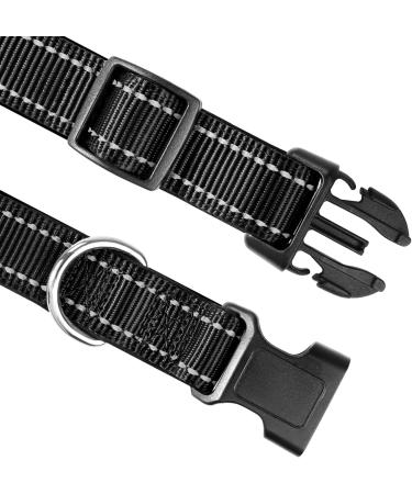 Joytale Reflective Dog Collar for Large Dogs - Black Size L | Adjustable & Durable Perfect for Outdoor Safety (Pack of 1) - Buy Online on SooperMarket.com