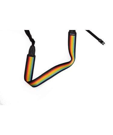 Polaroid Camera Strap Flat  Rainbow Stripe Rainbow Stripe Black