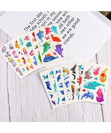 PHOGARY Kids Temporary Tattoos - Sea World Theme (20 Sheets) Marine Life Patterns - Fish, Shark, Turtle, Seahorse, Sea Star, Octopus, Crab - Fake Waterproof Tattoos for Boys and Girls - Buy Online on SooperMarket.com