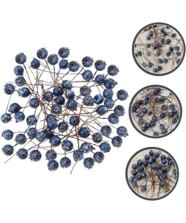 HOMSFOU 100pcs Simulation Blueberry Decoration Artificial Plants Flowers Artificial Berry Stem Embellishments for Crafting Fake Berry with Stem Fake Berry Twig Foam Christmas Small Fruit - Buy Online on SooperMarket.com