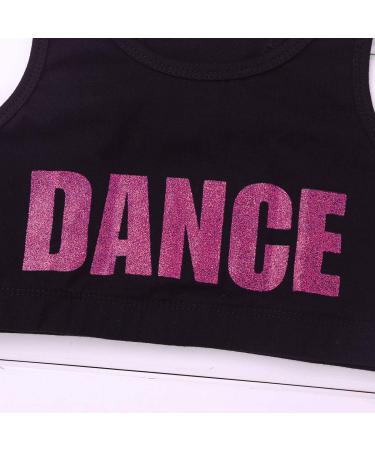 Yeahdor Girls Glittery Racerback Athletic Dance Gymnastics Sports Bra Tank - Rose Red, Size 5-6 - Buy Online on SooperMarket.com