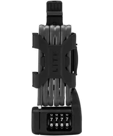 Abus folding lock Bordo Lite 6055c SH - with bracket and number code - Extra -light number lock made of special steel - Abus security level 7 black 85 cm single