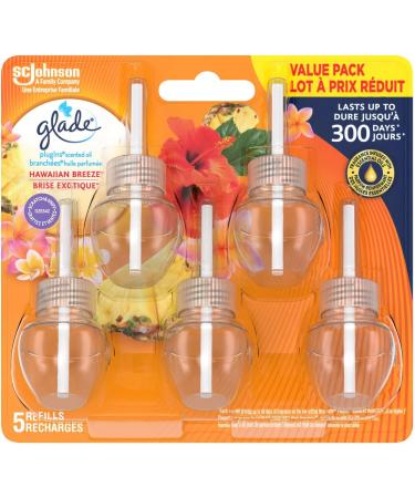 Glade PlugIns Air Freshener Oil Refill Scented and Essential Oils for Bathroom and Home Fragance Hawaiian Breeze 5 Count - Buy Online on SooperMarket.com