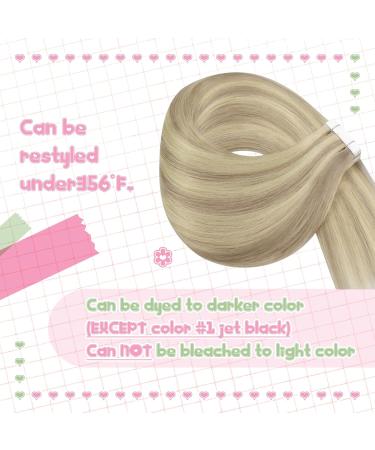 Youngsee Real Hair Extensions Tape - 50cm Ash Blond & Blond Invisible Tape Extensions - Remy Tape In Hair - 20pcs #18/613 & #18P613 - International Shipping - Buy Online on SooperMarket.com