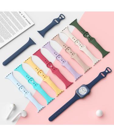 DYKEISS Sport Slim Silicone Band Compatible for Apple Watch Band 38mm 42mm 40mm 44mm 41mm 45mm 49mm  Thin Soft Narrow Replacement Strap Wristband for iWatch Ultra Series 8/7/SE/6/5/4/3/2/1 Women Men Milk Tea 38/40/41mm - Buy Online on SooperMarket.com