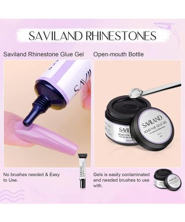 Saviland Nail Rhinestone Glue Gel Set - Strong 10ML Adhesive for Rhinestones, Charms, Acrylic, Press On & Fake Nails - Nail Lamp Required (2PCS) - Buy Online on SooperMarket.com