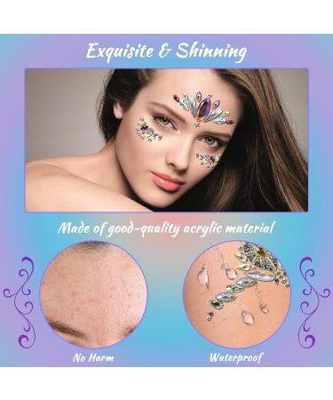 Mermaid Face Gems - 4 Sets Body & Eye Jewels for Women | Rave & Festival Party Accessories - Buy Online on SooperMarket.com