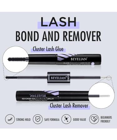 BEYELIAN Lash Clusters Kit - 72 Pcs 10-16mm Individual Cluster Lashes with Bond and Remover - Soft, Lightweight, Waterproof - Comfortable Adhesive - Buy Online on SooperMarket.com