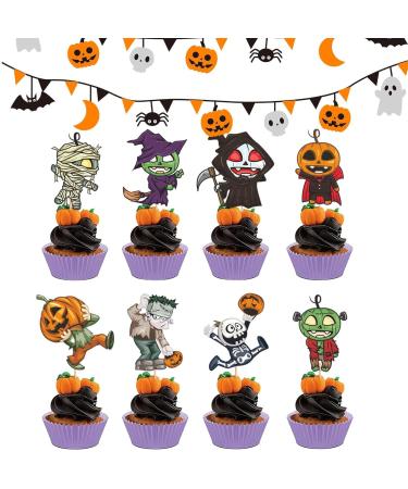Halloween Cake Toppers | Fall Theme Cupcake Decorations - Fall Theme Cupcake Decorations for Halloween Party Decorations Thanksgiving Party - Buy Online on SooperMarket.com