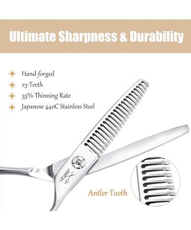 JASON 6 Texturizing Hair Scissors - 23 Teeth Professional Blending Shears for Barber, Hairdresser, Stylist | Japanese 440C Stainless Steel A-texturizer - Buy Online on SooperMarket.com
