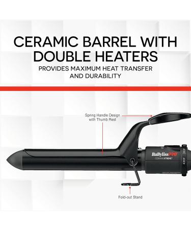 BaBylissPRO Ceramix Xtreme Dual Voltage Ceramic Curling Iron with Far Infrared Heat up to 430 F and Negative Ions Spring Handle 1" (25mm) Curling Iron - Buy Online on SooperMarket.com