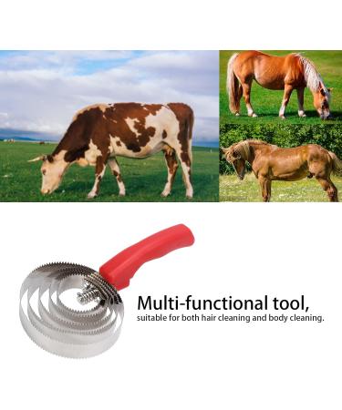Stainless Steel Horse Curry Comb - Cattle Itching Brush for Horses Sheep & Cows | 5 Rings Horse Care Tool - Buy Online on SooperMarket.com