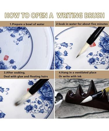 Huakaile Chinese Writing Brushes Set with Bamboo Holder - Traditional Calligraphy and Painting Ink Brushes (Large, Medium, Small) - Buy Online on SooperMarket.com