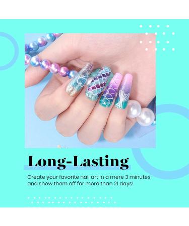 Beetles Mermaid Mantra 20-Color Gel Nail Polish Set with Glitter Soak-Off Shades - Includes Gel Base, Top Coat, Nail Brushes, and Mermaid Stickers - Buy Online on SooperMarket.com