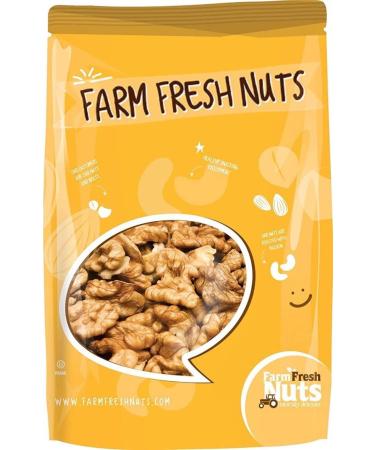 Walnuts - Shelled California - Dry Roasted Himalayan Salted Walnuts - Great Source of Omega 3 and Tons of Other Healthy Nutrients- Super Crunchy - (1 LB) - Farm Fresh Nuts Brand 1 Pound (Pack of 1)