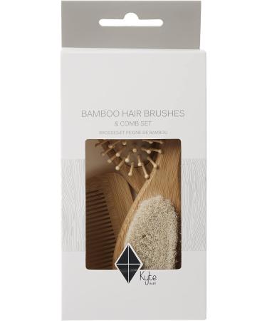 Kyte BABY Bamboo 3-Piece Brush Set - Goat Hair Brush, Wooden Bristle Brush, Bamboo Comb - Buy Online on SooperMarket.com