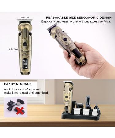 Hatteker 8-in-1 Beard & Mustache Trimmer for Men | Waterproof Adjustable Speed Hair Clipper & T-Blade Electric Razor | Cordless Grooming Kit - Perfect Gift (Bronze - Buy Online on SooperMarket.com