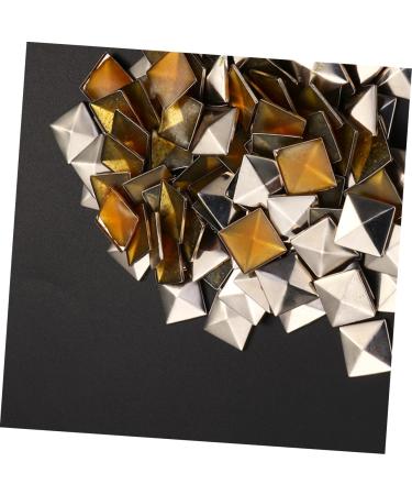 COHEALI 200 Pcs Metal Studs Pyramid Studs Flat Back Metal Spikes Rivet Studs Square Nail Self Made Hot Sheet Silverx2pcs Size 2x2pcs - Buy Online on SooperMarket.com