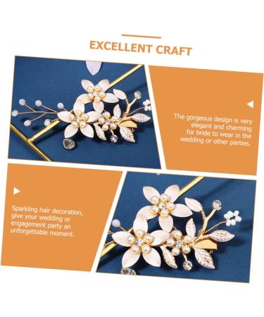 Didiseaon Bride Wedding Hairpin Rose Hair Clip Bride Accessories Flower Clip Bridesmaid Hair Accessories Gold Headpiece Bridal Hair Clip Wedding Headpiece Issue Card Temperament Rhinestone - Buy Online on SooperMarket.com