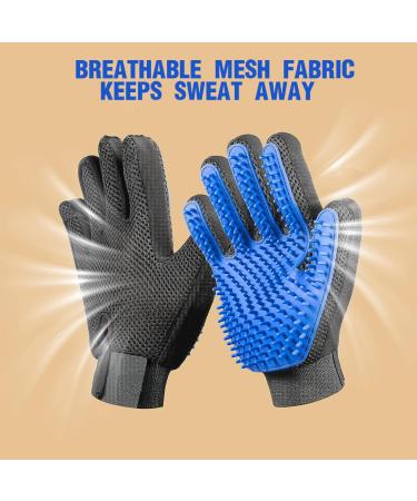 2 Set Animal Hair Gloves for Dogs & Horses - Effective Grooming & Shiny Fur | Gentle Cat Hair Removal - Buy Online on SooperMarket.com