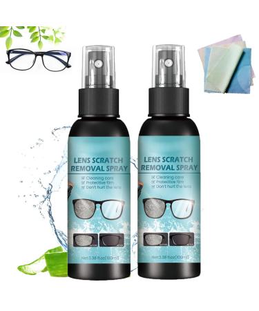 LONGLUAN Lens Scratch Remover Lens Scratch Remover for Eye Glasses Eyeglass Scratch Remover Sunglass Scratch Remover Glasses Lens Scratch Remover Eye Glass Cleaners Spray (2pcs)