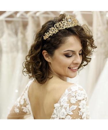 YISSION Gold Crown and Tiara Crystal - Queen Crown for Women & Girls | Birthday, Wedding, Prom, Cosplay - Buy Online on SooperMarket.com