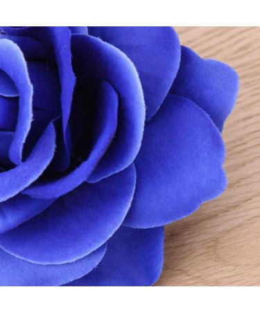 OSALADI Flower Hair Accessories Artificial Floral Hair Clip Big Rose Flower Hairpin Wedding Bridal Barrette Elegant Brooch Accessories for Women Girl Bridal Blue White Roses Artificial Flowers - Buy Online on SooperMarket.com