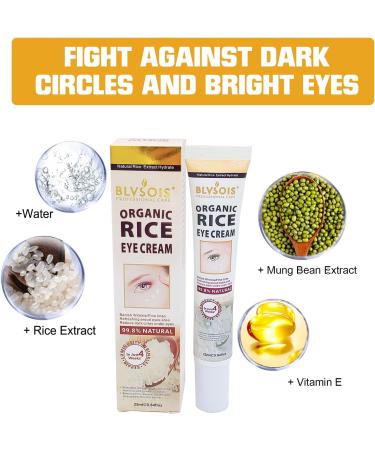 Rice Eye Cream For Dark Circles And Puffy Eyes Rice Eye Cream Anti Aging Eye Cream With Natural Rice Extract Brightens Under Eye Diminishing Deep Wrinkles Suitable For All Skin Types - Buy Online on SooperMarket.com