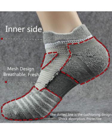 Belisy Men's Compression Athletic Socks - 6 Pack for Basketball & Running | Grey | Medium - Buy Online on SooperMarket.com