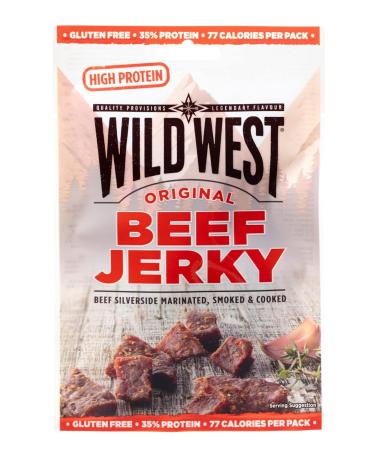 Wild West Beef Jerky - Original 12 Pack (25g Each) | High Protein Dried Meat Snack - Buy Online on SooperMarket.com