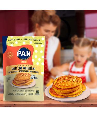 P.A.N Sweet Corn Pancakes Mix - Gluten Free, Easy to Prepare - 1 lb - Buy Online on SooperMarket.com